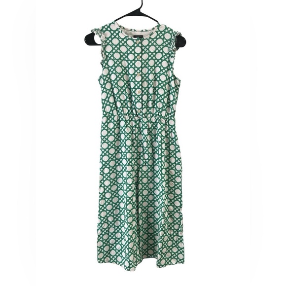 Ann Taylor green midi sleeveless summer dress - Picture 1 of 5